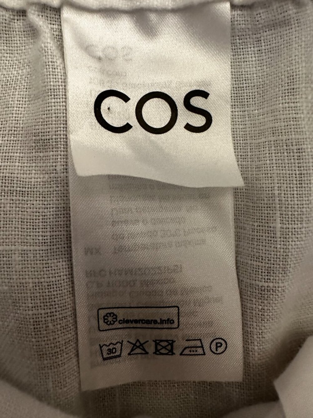 COS White 100% Linen Pull-On Shorts Size Large - Picture 10 of 13